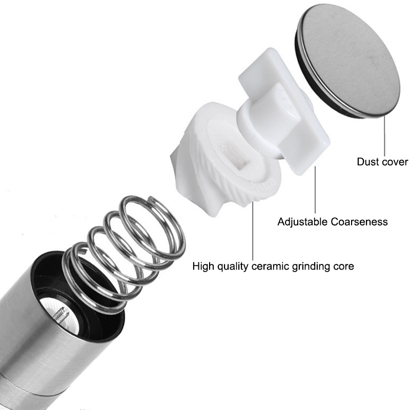 2 In 1 เครื่องบดด้วยตนเองสแตนเลสเกลือพริกไทยโรงสีปรับเซรามิคบดเครื่องเทศ Mill ครัวเครื่องมือ