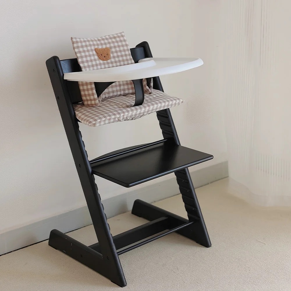 Almofada de assento macia para bebês, almofada de cadeira alta de bebê, almofada traseira de cadeira de urso de desenho animado e almofada de assento, acessórios de cadeira alta