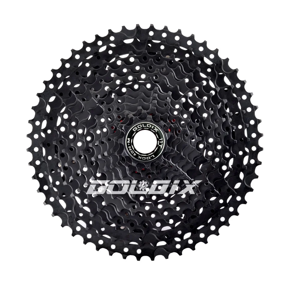 GOLDIX สีดํา MTB CASSETTE 8/9/10/11/12 ความเร็ว 40/42/46/50/50T K7 8/9/10/11/12 V จักรยาน Freewheel จักรยานเฟืองสําหรับ Shimano/SRAM