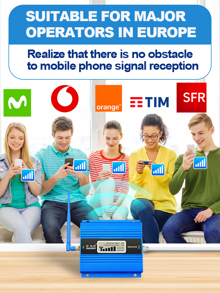 Lintratek 2G 3G 4G Amplificatore Cellulare GSM 900 LTE 1800 WCDMA 2100MHz CDMA 850 B5 Dati Cellulare Booster Kit Antenna Ripetitore