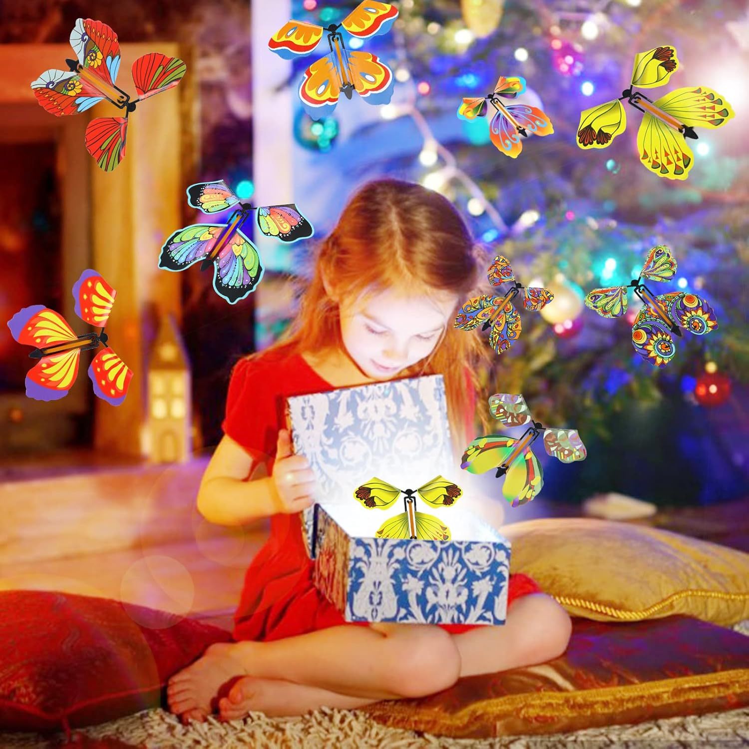 Borboleta voadora, brinquedo de borboleta mágica, presente para crianças, caixa de explosão surpresa, casamento, festa de aniversário, livro, cartão de felicitações