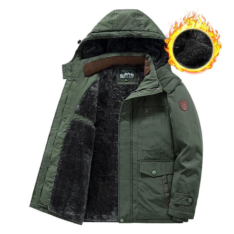 Winter Verdicken Warme männer Winter Jacken Casual Zipper Up Fleece Futter Jacke Winddicht Thermische Parka Mantel Outwear Kleidung
