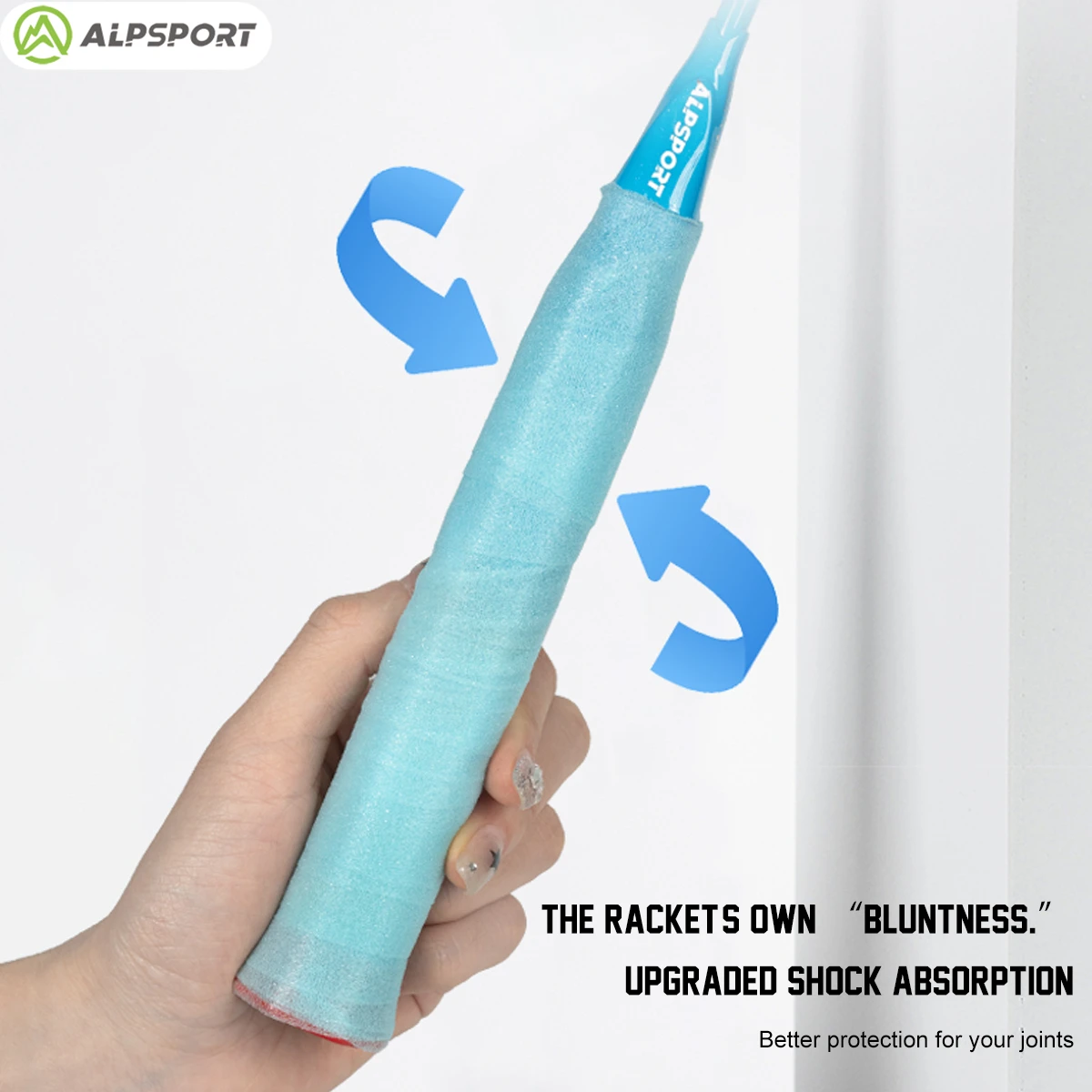 ALPSPORT 93S importierte, stoßdämpfende Folie, Haltbarkeit verbessert das Gefühl des Badmintonschlägers und reduziert Vibration, Grifffolie ALP