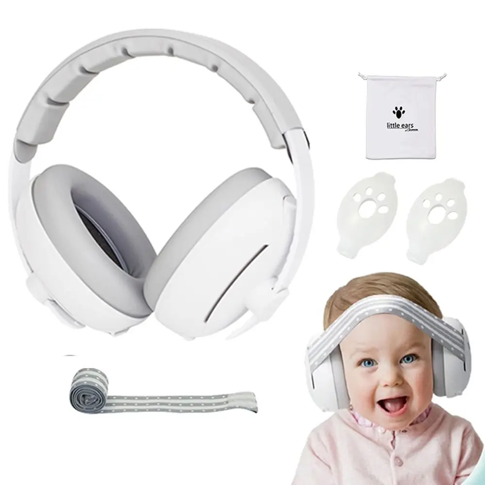 Convertible Design 2-in-1 Baby Ear Muffs Adjustable Band Comfortable Toddler Noise Reduction Earmuffs Noise-proof
