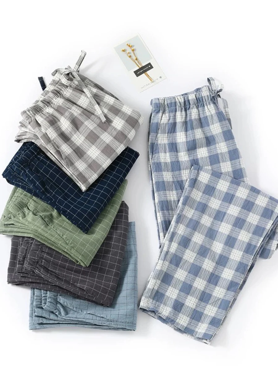 Men's Pajama Pants Spring and Autum Thin Trousers Loose Large Size Autum Casual Home Pants Single Trousers