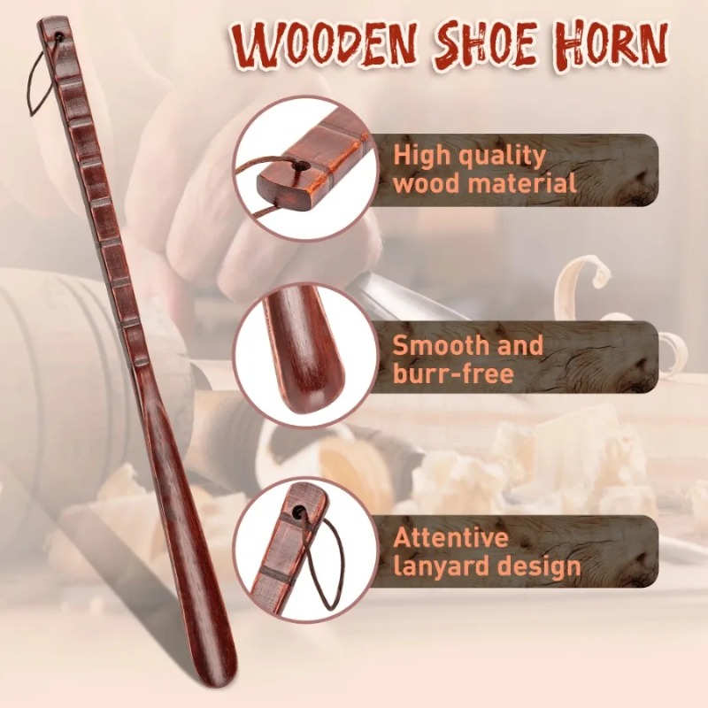 54 cm langlebiger professioneller Schuhlöffel aus Holz, flexibler Schuhlöffel mit langem Griff, nützlicher Schuhheber für Senioren, Schuhlöffel, Heimwerkzeuge