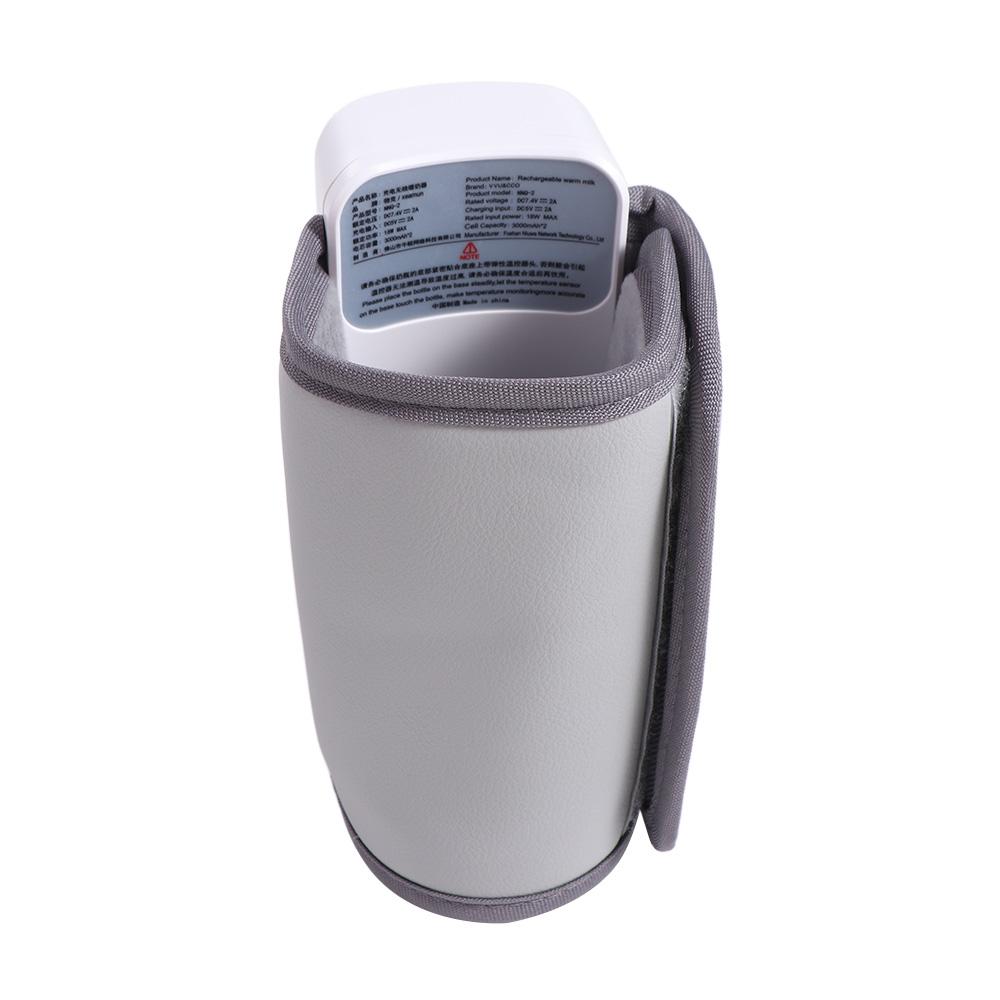 USB Rechargeable Baby Bottle Warmer Temperature Adjustment 6Levels Milk Heater with Temperature Display Safe Baby Bottle Heater