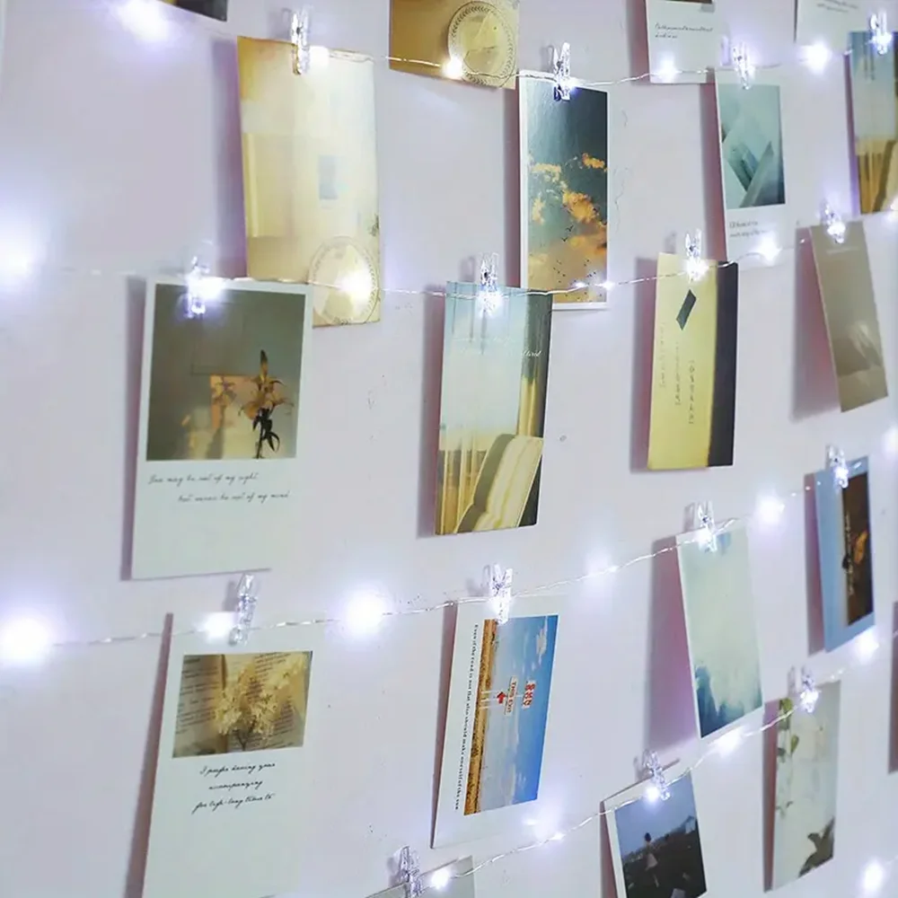 ไฟ LED นางฟ้าภาพคลิปไฟสตริง, USB/AA แบตเตอรี่ขับเคลื่อนไฟสตริง, ห้องนอน, คริสต์มาส, ปาร์ตี้, งานแต่งงาน, ตกแต่ง