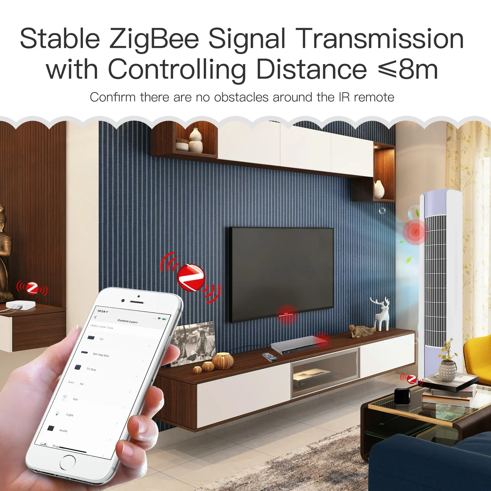 MOES-Controle Remoto Infravermelho Universal, Smart IR, Tuya, ZigBee, Funciona com Alexa, Google Home