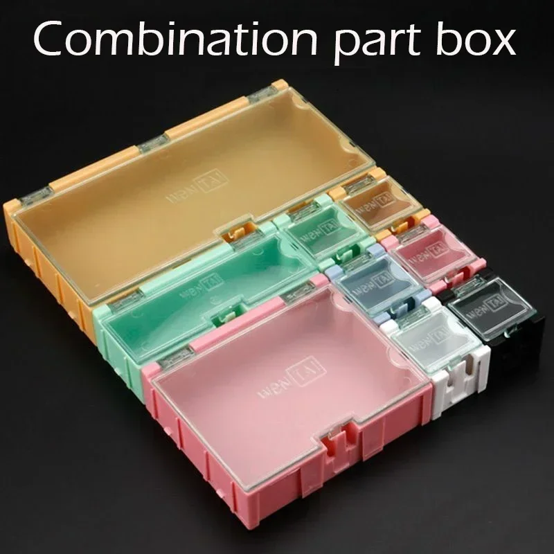 Mini caja de almacenamiento IC, contenedor de componentes electrónicos, cajas de piezas de elementos SMD, cajas de almacenamiento de capacitancia de resistencia, 1-10 Uds.