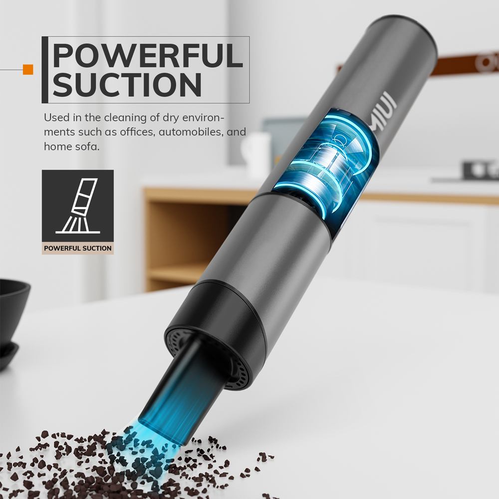 MIUI 무선 노트북 진공 청소기, 휴대용 USB 충전식, 미니 & 쿨 모델 X (알루미늄 합금)