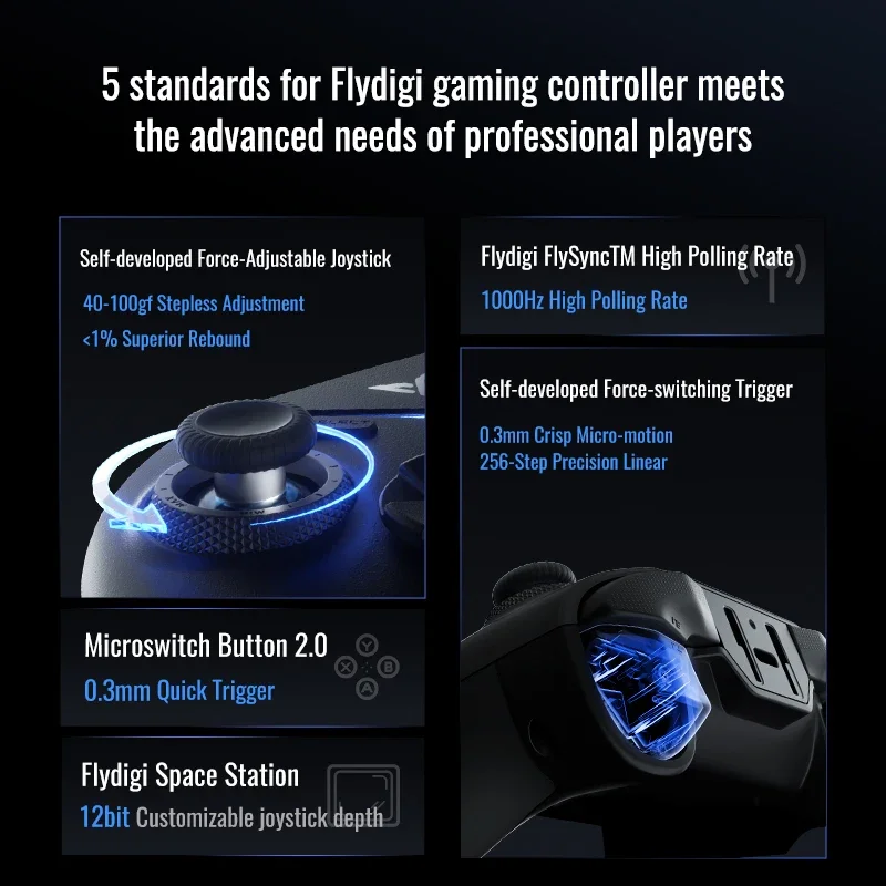 Flydigi Vader 4 Pro Game Controller Gamepad Athletic Elite Handle Wireless Gaming Controllers With Hall Rocker For Switch PC IOS