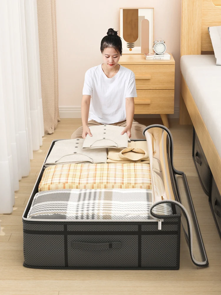 Bolsa de almacenamiento de ropa grande debajo de la cama, edredón plegable, bolsa de almacenamiento de ropa, bolsa organizadora para dormitorio y dormitorio, 1 ud.