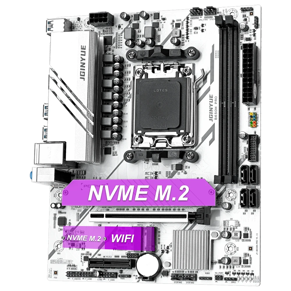PRO B650M MATX AMD B650 DDR5 6000+MHz M.2 SATA USB3.2 64G Doppelkanal DDR5 Ryzen 7000/8000/9000 Serie Sockel AM5 Motherboard