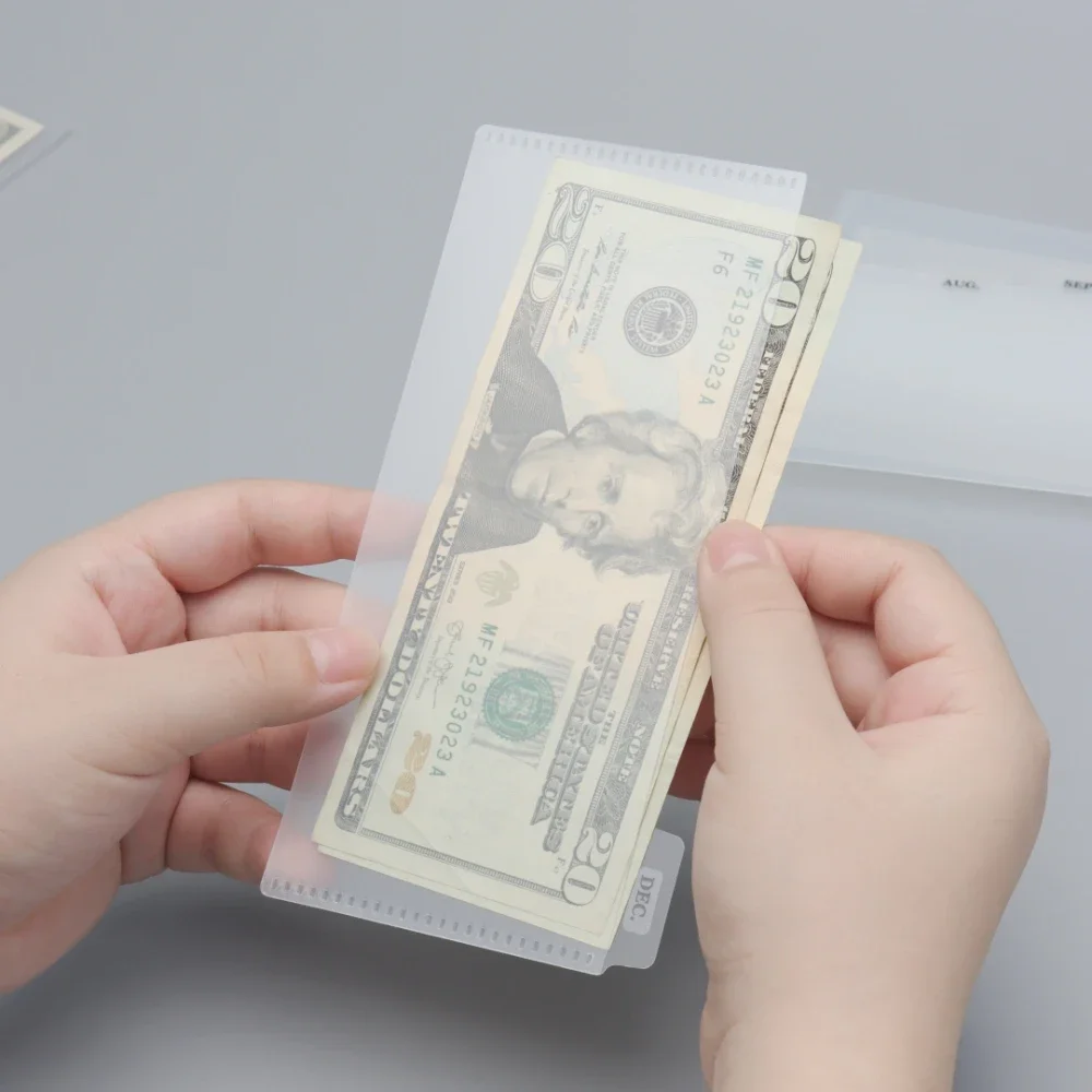 現金封筒 6 タブ紙幣ホルダーマネー予算システム財布ディバイダー穴なしつや消し PP 予算ポケット紙幣プランナー用