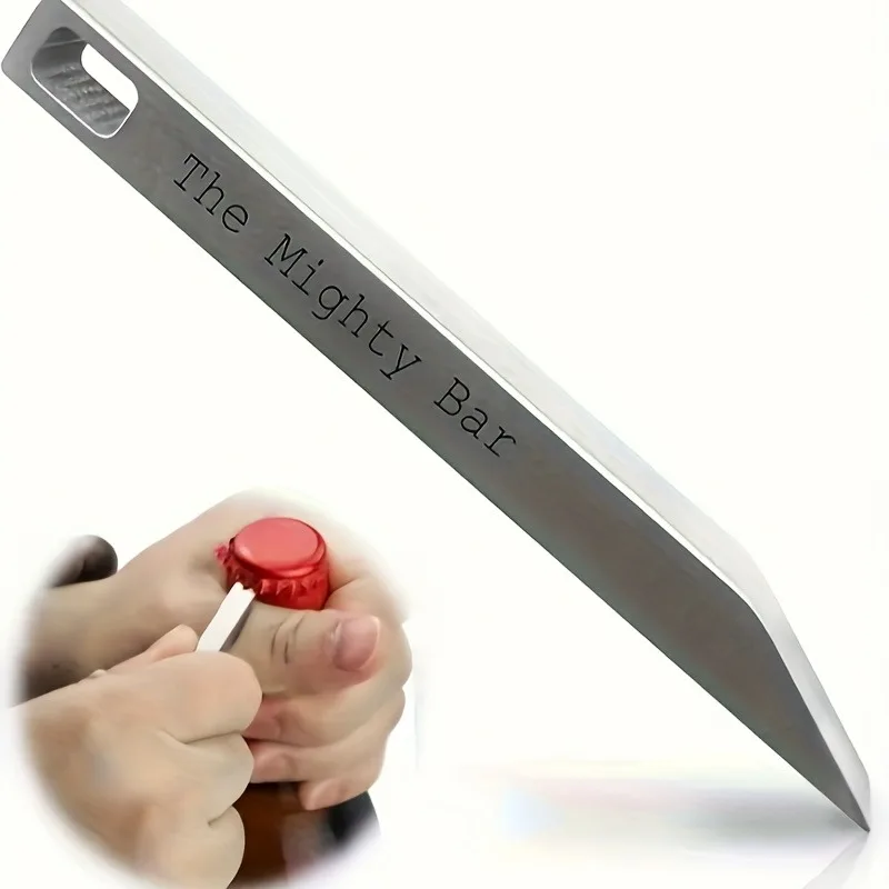 Mighty Bar-cuchillo de bolsillo y abridor de botellas, llavero de acero inoxidable resistente, multiherramienta Edc para transporte diario