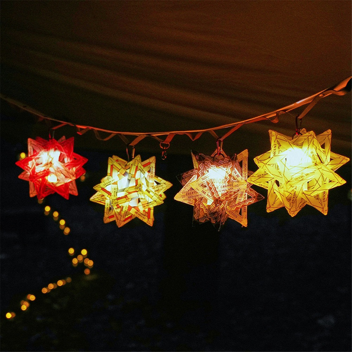 BAAU  Camping Light Star Color Lamp Shade Gold Flat Sugar Lamp Shade Camping Light + Colored Lampshade