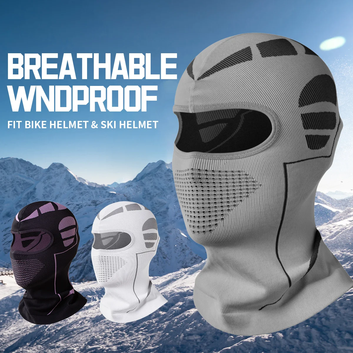 Máscara facial de balaclava para motociclismo, máscara de esqui de inverno para homens e mulheres, balaclava de cabeça inteira de alta elasticidade sob o capacete em tempo frio