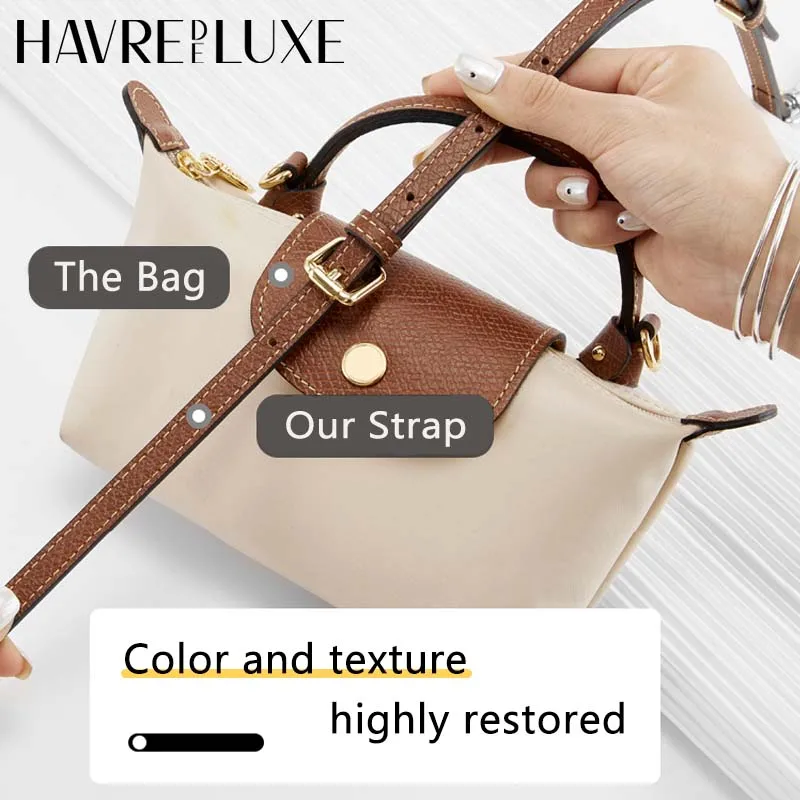 Tracolla di ricambio in pelle per borsa a tracolla per mini borsa Longchamp senza accessori per borse con modifica di punzonatura