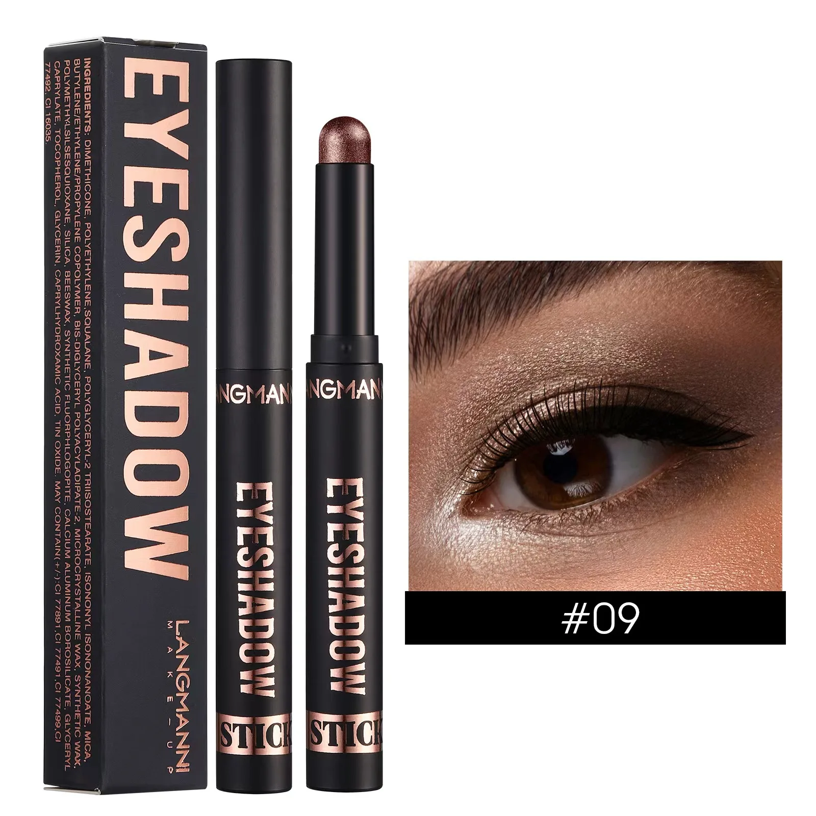 Barra de sombra de ojos resistente al agua y duradera perla teñida con halo