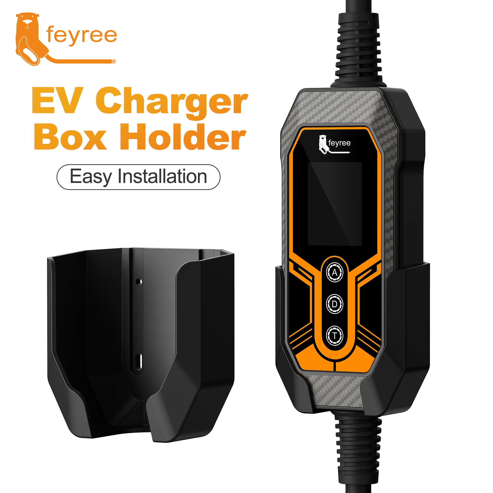 Foyree Soporte para cargador EV Gancho de alta resistencia Fácil instalación Soporte de pared fijo para cargador portátil EV 7KW 11KW EVSE