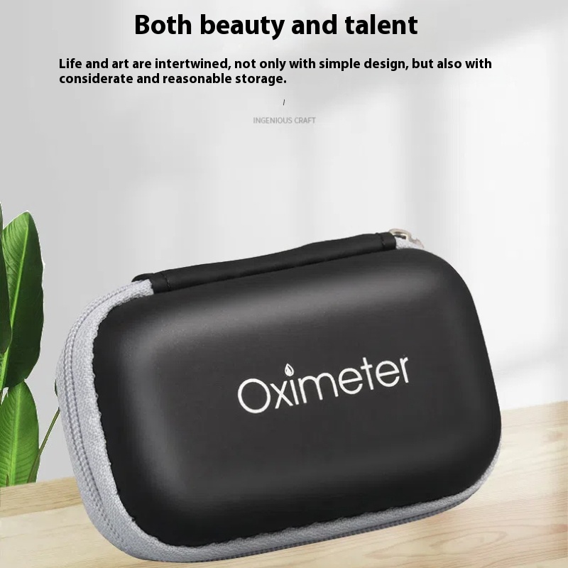 JUSTLANG กระเป๋าเก็บสําหรับ Oximeter Finger Pulse Oximeter กระเป๋าแบบพกพาซิปกระเป๋าซิปผู้ถือรูปแบบที่เหมาะสม