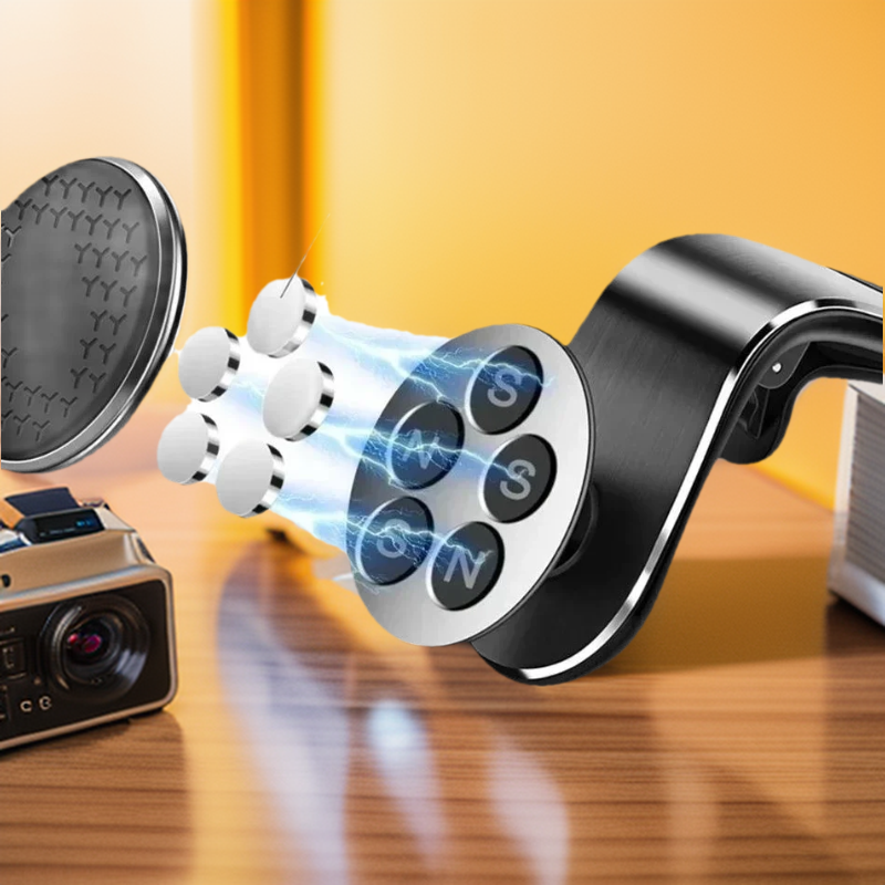2025 Universal Magnetic Car Phone Holder, 360° Air Vent Mount for iPhone Huawei Samsung - Auto-Clip Bracket