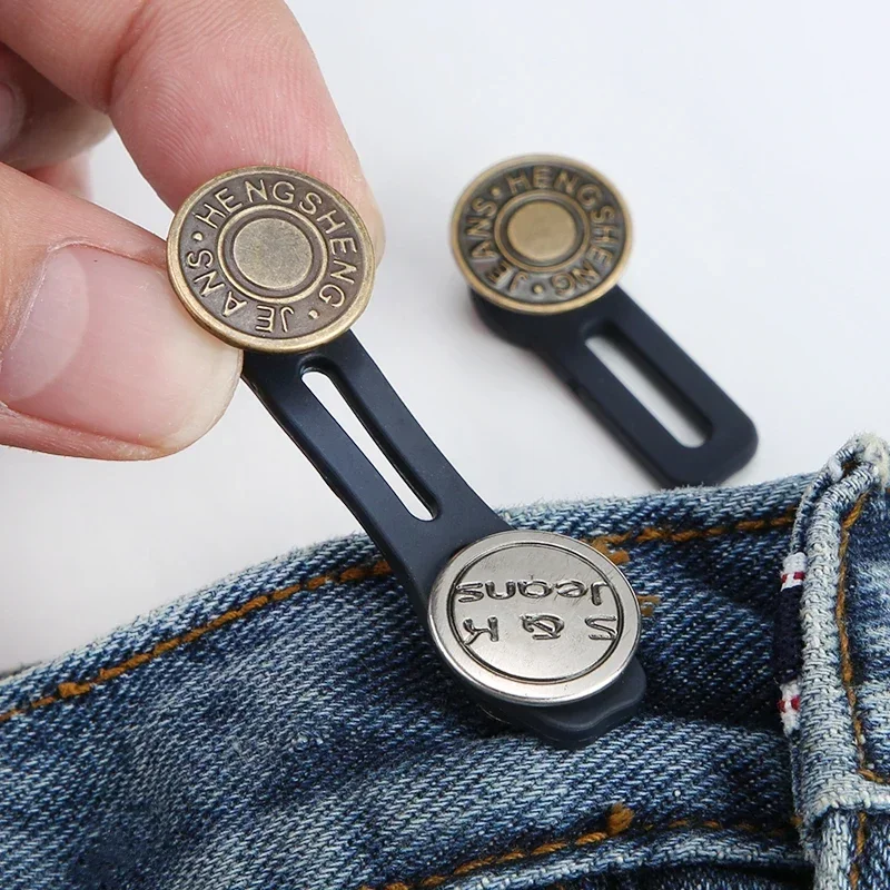ส่วนต่อขยายปุ่มกางเกงยีนส์และกางเกง 6 ชิ้น: Universal Wait Expander สําหรับผู้หญิงและผู้ชาย, โซลูชันการต่อสายรัดทันที