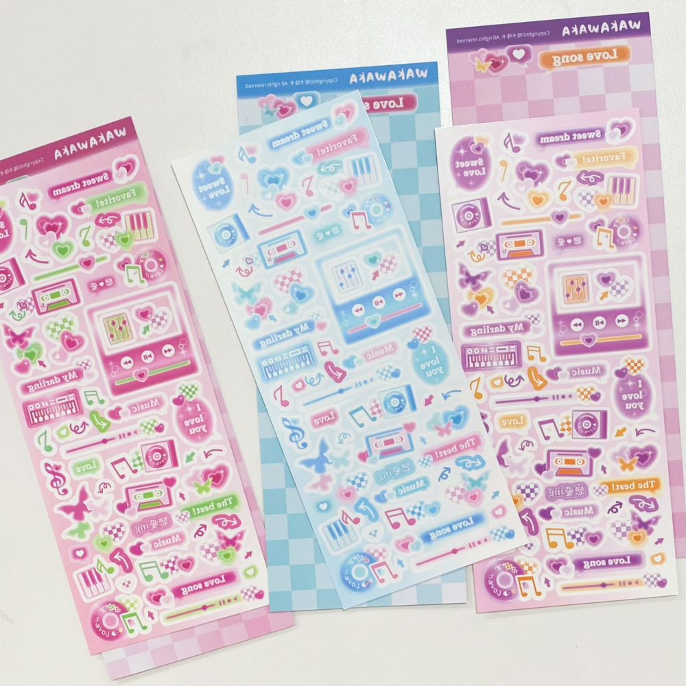 SCRAPBOOK เพลงสติกเกอร์ตกแต่งเกาหลี DIY โทรศัพท์กระเป๋าเดินทางรถจักรยานยนต์แล็ปท็อป Flakes Idol การ์ด Deco สติกเกอร์