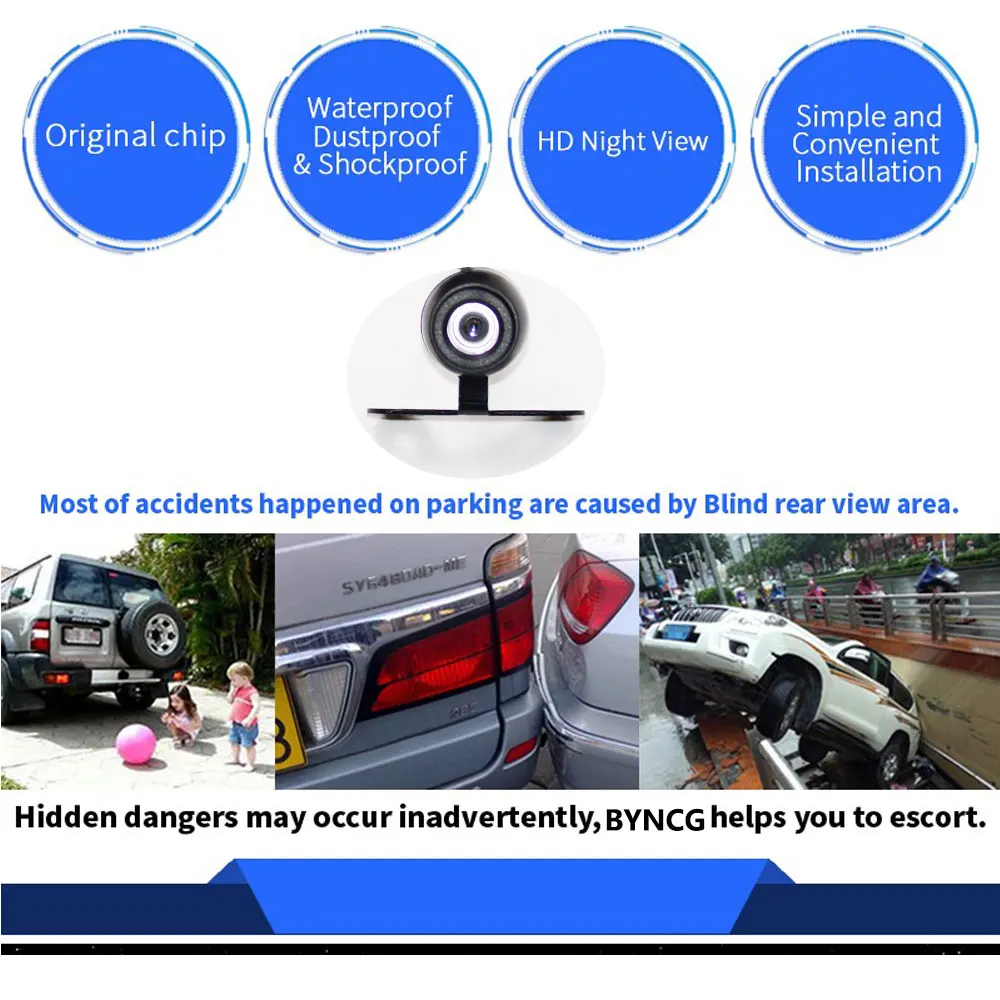 Câmera de visão traseira do carro grande angular estacionamento reverso à prova dwaterproof água ccd led monitor backup automático universal para bmw hd visão noturna