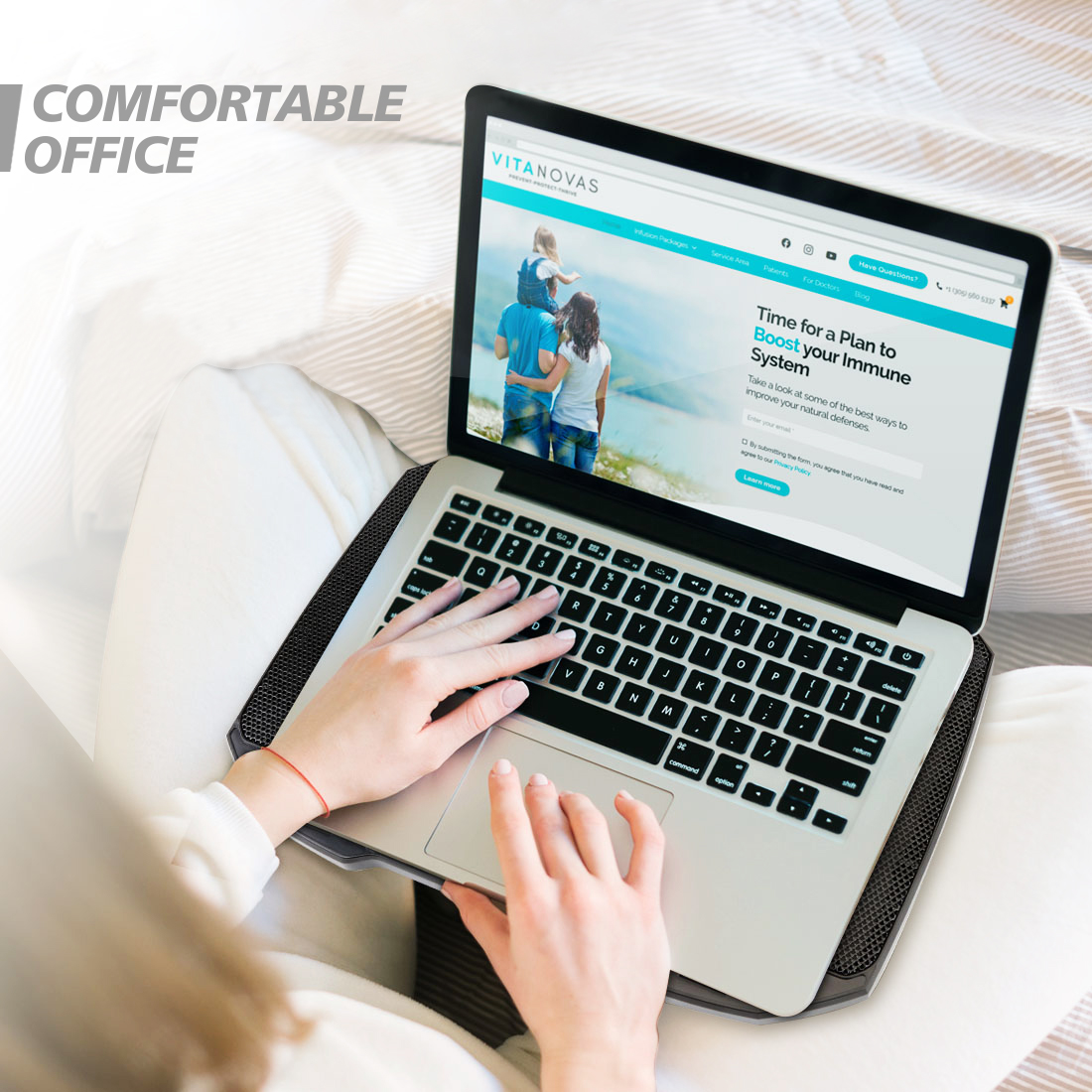 COOLCOOLD Tapis de refroidissement pour ordinateur portable pour support de refroidissement pour ordinateur portable de 12 à 17 pouces, 5 ventilateurs silencieux, 5 angles réglables avec support pour téléphone