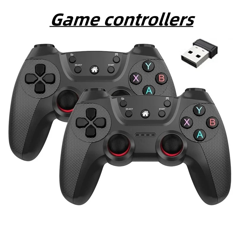 Controlador de jogo duplo sem fio para telefone linux/android para caixa de jogo jogo vara pc caixa de tv inteligente 2.4g gamepad joystick