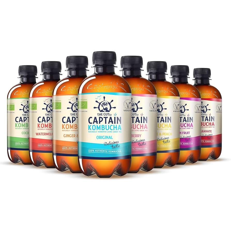 Packs 4x Bebida Té Bio, Varios Sabores, 400ml - CAPTAIN KOMBUCHA