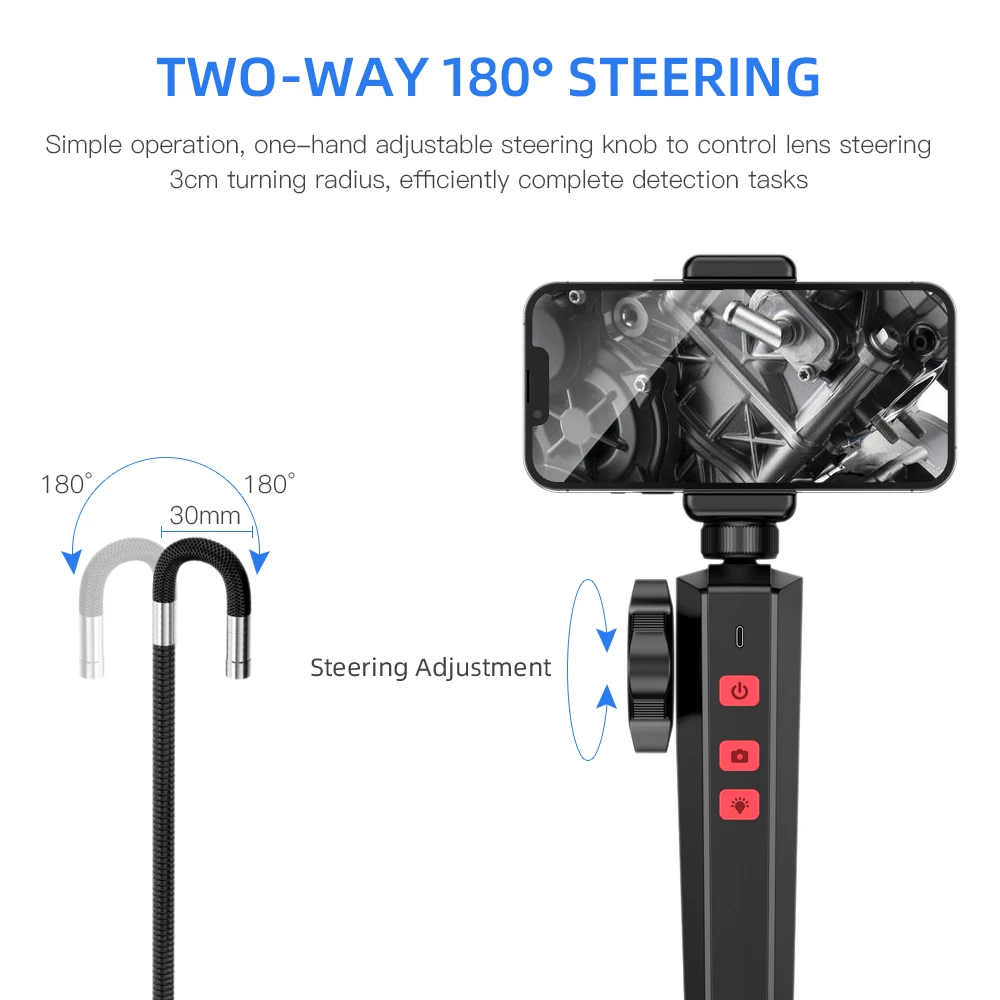 1080P Auto Reparatur Endoskop dreh Endoskop für Auto 6 MM/8,5 MM 180 Grad Lenkung Inspektion Objektiv mit 8 LED Tragetasche IP67