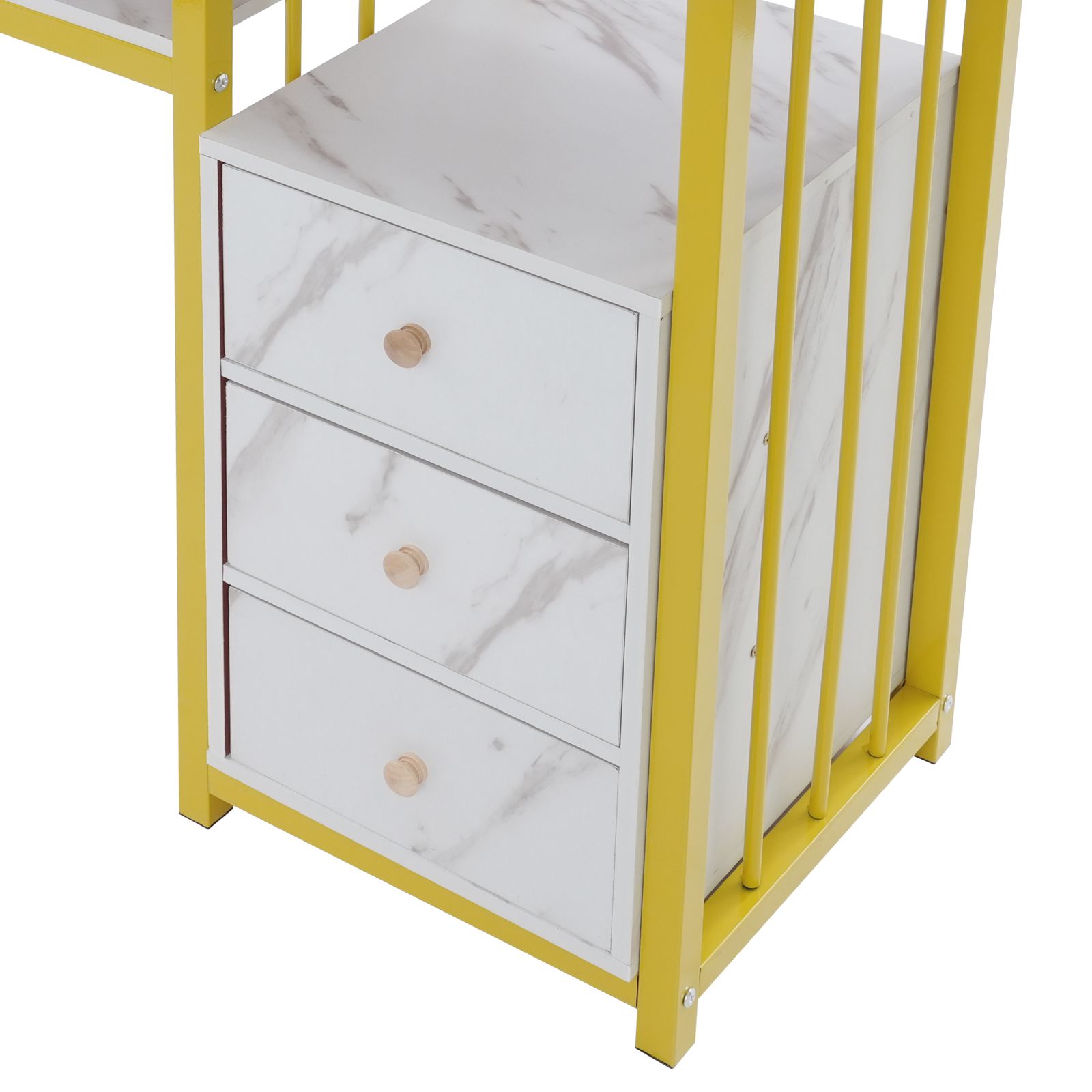 Bureau à ongles Table de manucure Texture marbrée bureau de manucure avec 3 tiroirs 100*40*76 cm pour salons, bureaux, salon de manucure