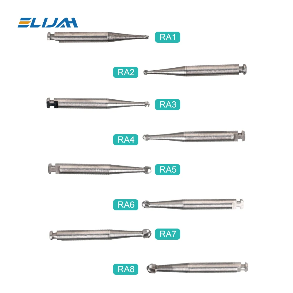 5 pçs/caixa ra série carboneto de tungstênio burs dia.2.35mm broca redonda para baixa velocidade contra ângulo handpiece ferramenta polimento odontologia