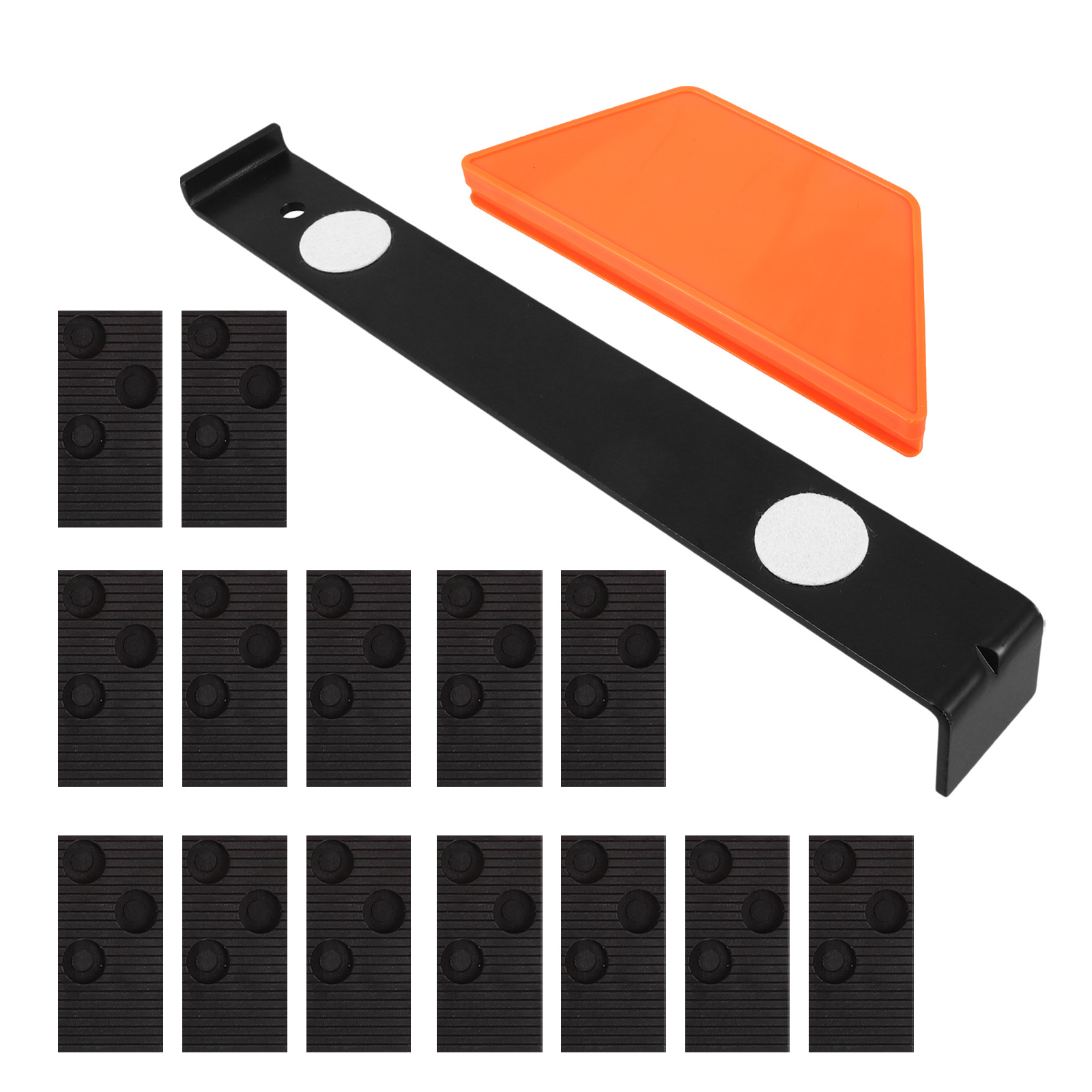 1Set Flooring Installation Pull Bar Tool Heavy Duty Wood Pull Tool Protective Bottom Pads Durable Steel