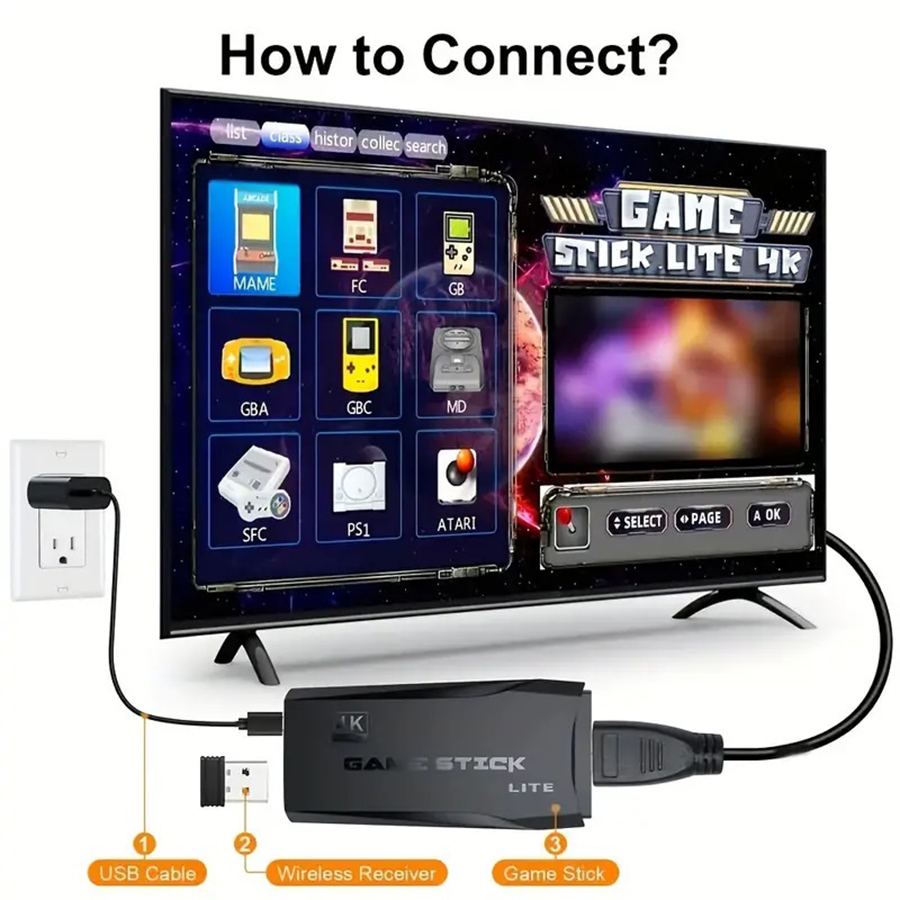 4K HD Video Mini Memory Stick Plug and Play Nostalgia Simulator Classic Retro Game Console For Gifts