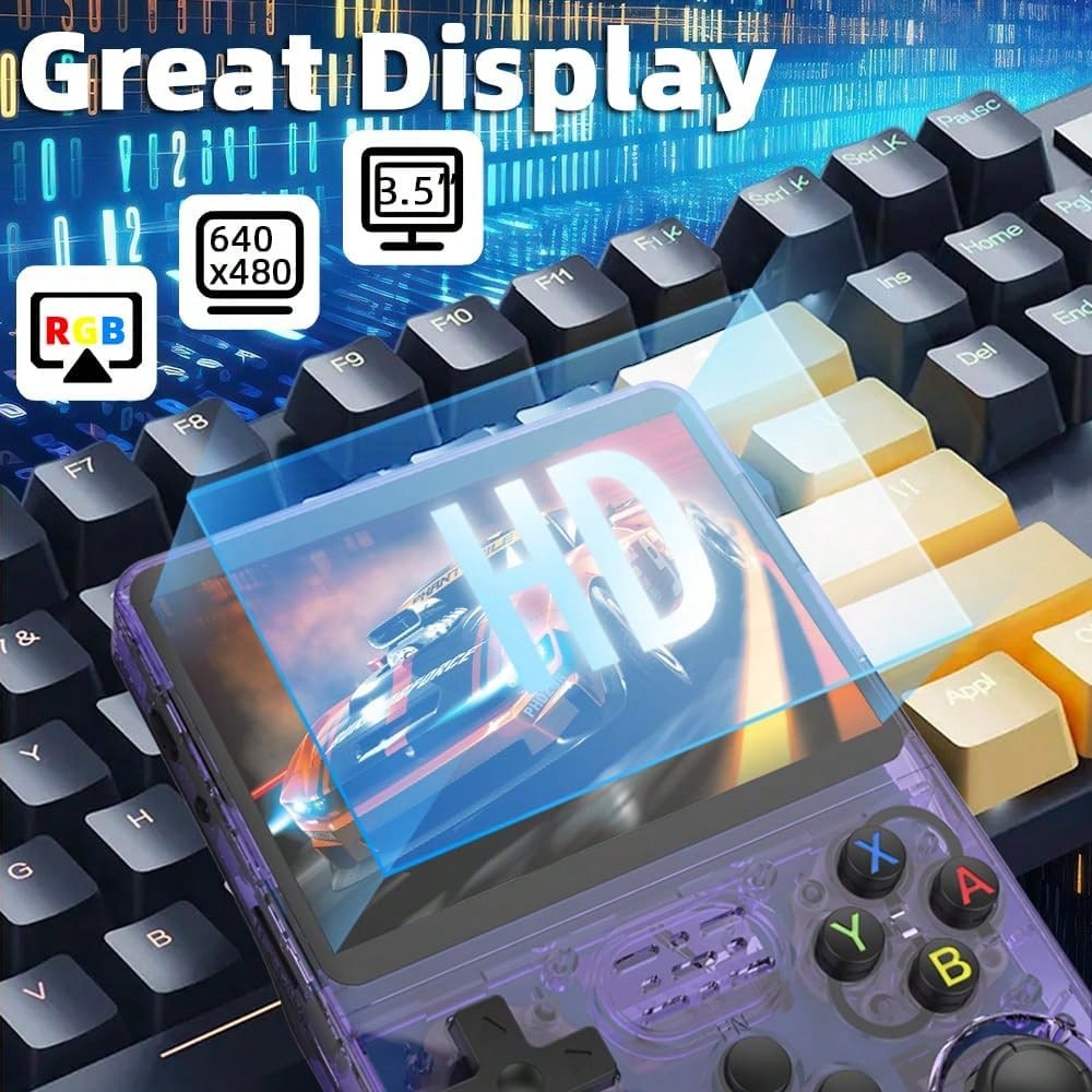 R36S Retro Handheld Game Console Linux System 3.5-inch IPS Screen 64G 20000+ Games  Portable Pocket  Gaming Console