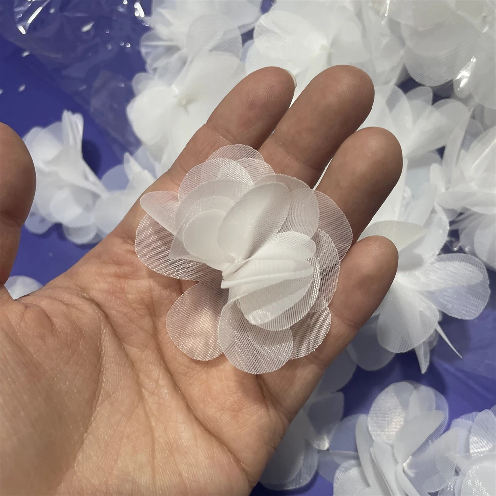 3D 花びらブライダルベール用手作り花ホワイト/アイボリー 4 センチメートル/6 センチメートル 100 個/バッグ