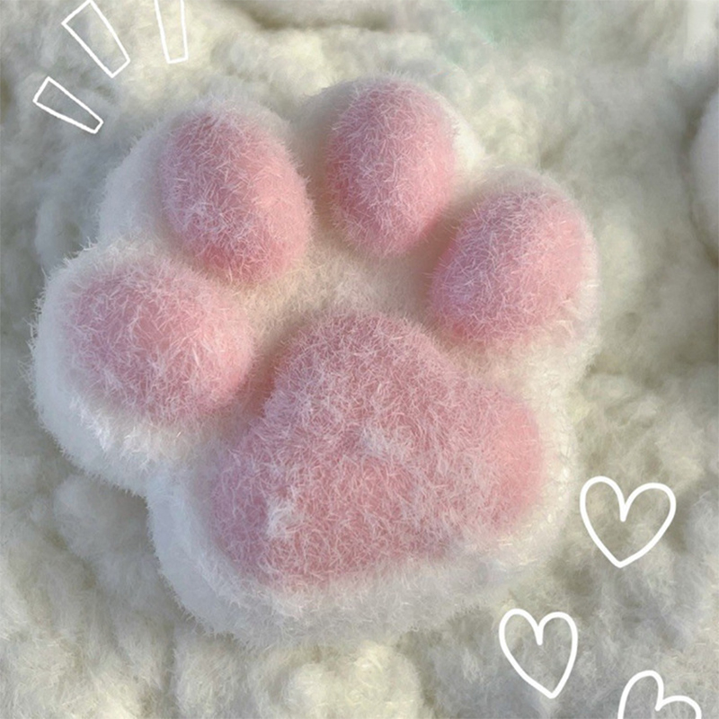 อุ้งเท้าของแมว TPR พร้อมขน Relief ความเครียดของเล่น Fidget tawaii MINI Kawaii Plush ซิลิโคนอุ้งเท้าแมวขนาดเล็กเท้าแมวสีชมพูน่ารัก