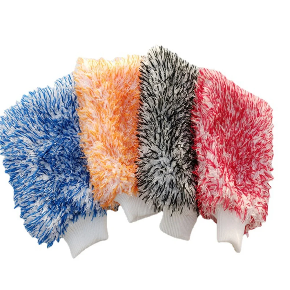 Guantes de limpieza de coche de lana de Coral, toalla de limpieza de fibra fina de felpa de Color grande, suministros de lavado de coche, accesorios de pata de oso, venta al por mayor