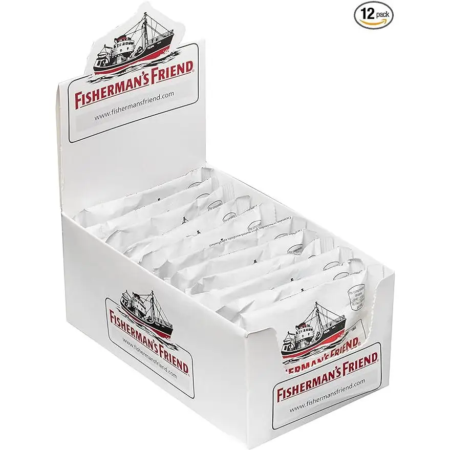 Fisherman's Friend Original, Caramelo Comprimido, com ou sem Açúcar, Sabor Extra Forte, à Base de alcaçuz, eucalipto e mentol, 24 Unidades