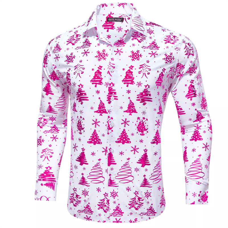 Nuevas camisas de manga larga minimalistas de Navidad para hombres con diseño de calle a la moda, camisa estampada, Tops informales sueltos de gran tamaño para hombres