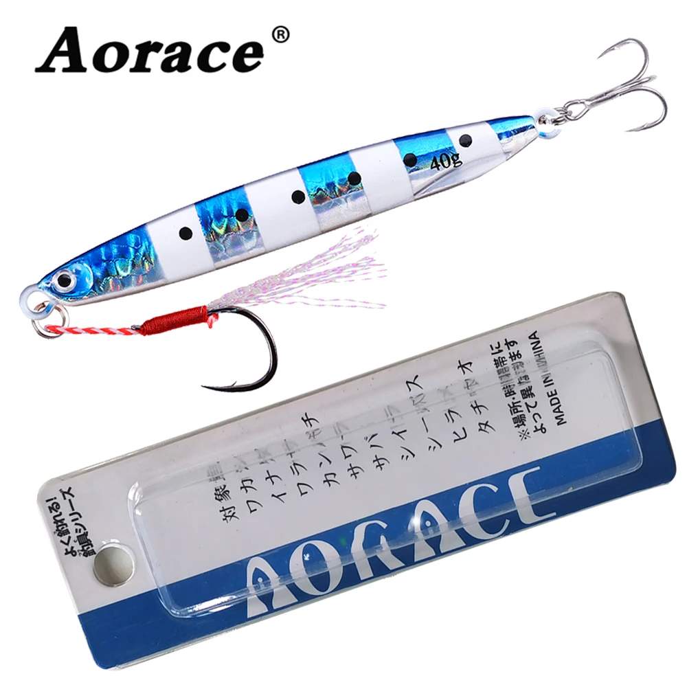 Aorace 1 Uds. Plantilla de fundición de Metal súper hundida 10G 21G 40G Shore Drag Cast Jigging cuchara señuelo de Pesca cebo Artificial aparejos de Pesca