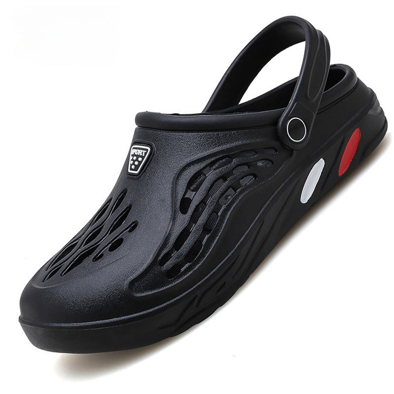 Zapatos de verano para hombre, sandalias con agujeros para hombre, chanclas huecas transpirables, zuecos, zapatillas de playa a la moda, talla grande 49