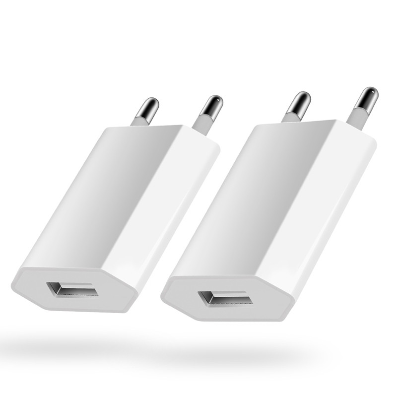 5 Teile/los USB Lade EU Wand Ladegerät für Apple iPhone 7 8 6 6S Plus X XR XS 11 12 13 Pro Max 5 5S SE 2020 USB Stecker Adapter