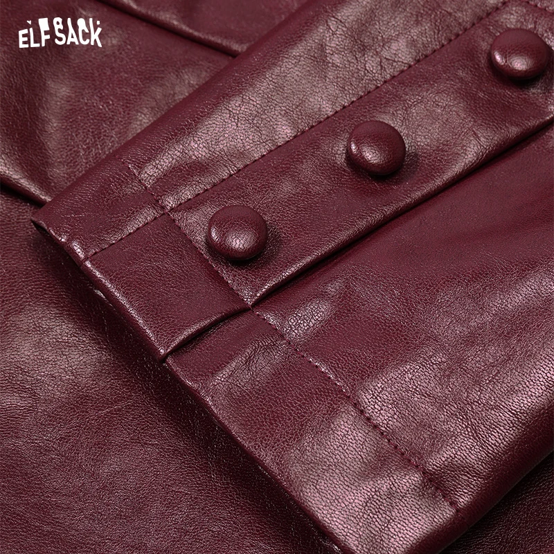 Elfsack-レディースPUレザースーツ,レトロカジュアルジャケット,ハイエンド,秋,新着,2022