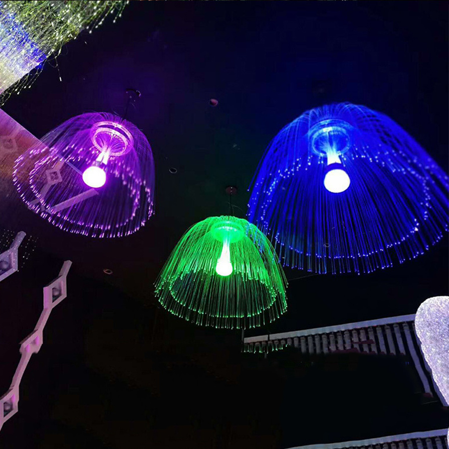 Außen Fiber Optic Quallen String Licht Weihnachten Löwenzahn Fee Licht Hängen Girlande Lampe Für Garten Terrasse Baum Decor