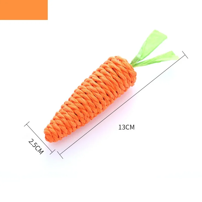 ของเล่นแมวเสียงแครอทสัตว์เลี้ยงผลิตภัณฑ์กัดกระดาษเชือก Scratcher ทําความสะอาดฟัน Interactive Play แมวแครอท Chew ของเล่นสําหรับแมว